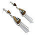 Genuine Sterling Silver Multicolor Inlay Post Dangle Earrings QX76606